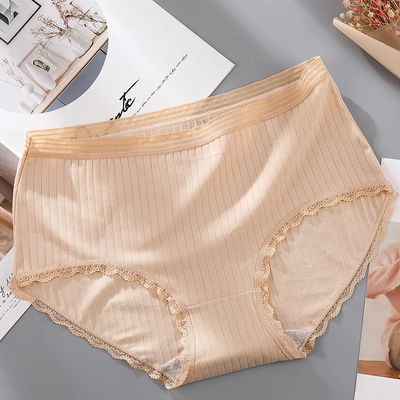 4XL Большие размеры хлопковые трусики для полных женщин сексуальное кружевное