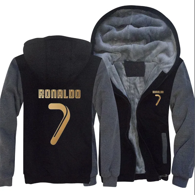 2019  new men's hoodie CR7 Cristiano Ronaldo men's design men's jacket thick wool zipper shirt US size