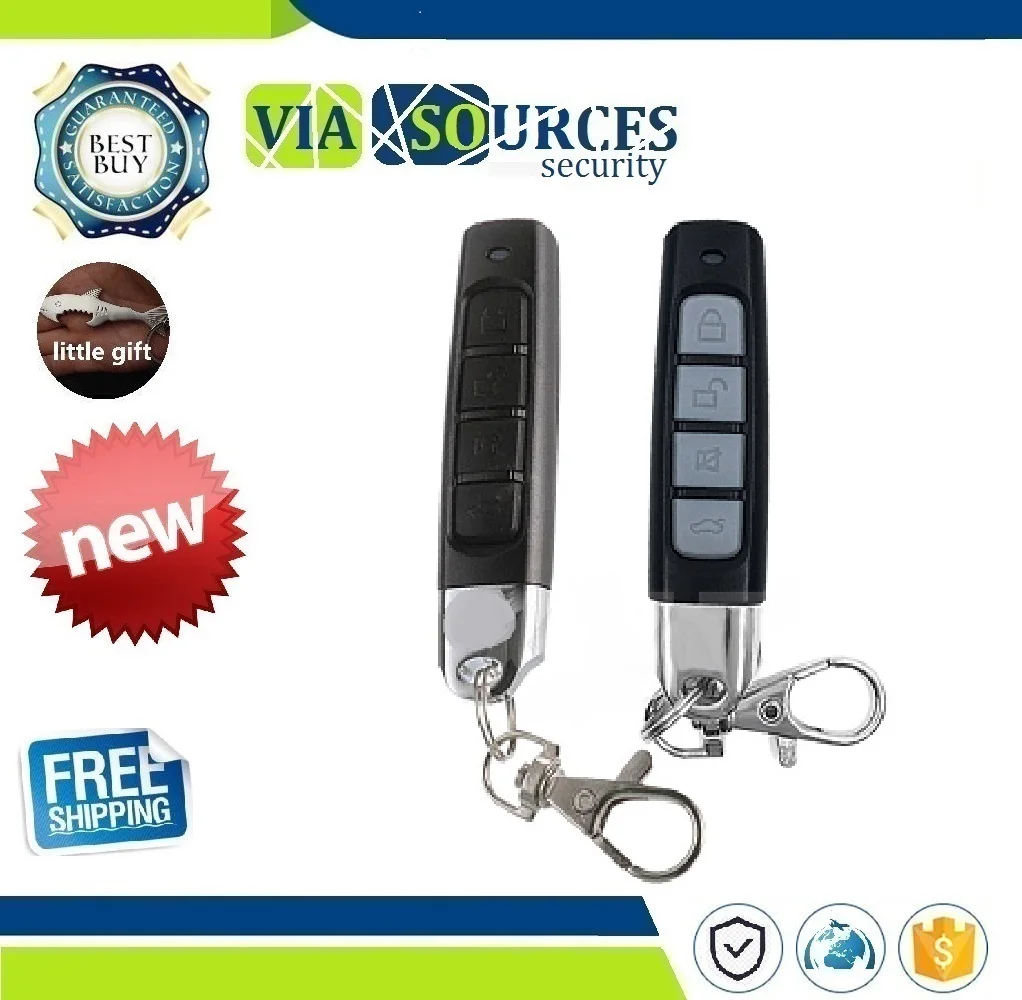 

High Quality 433MHZ Auto Pair Copy Remote 4 Buttons Garage Gate Door Remote Controller Sensitive with Key Ring
