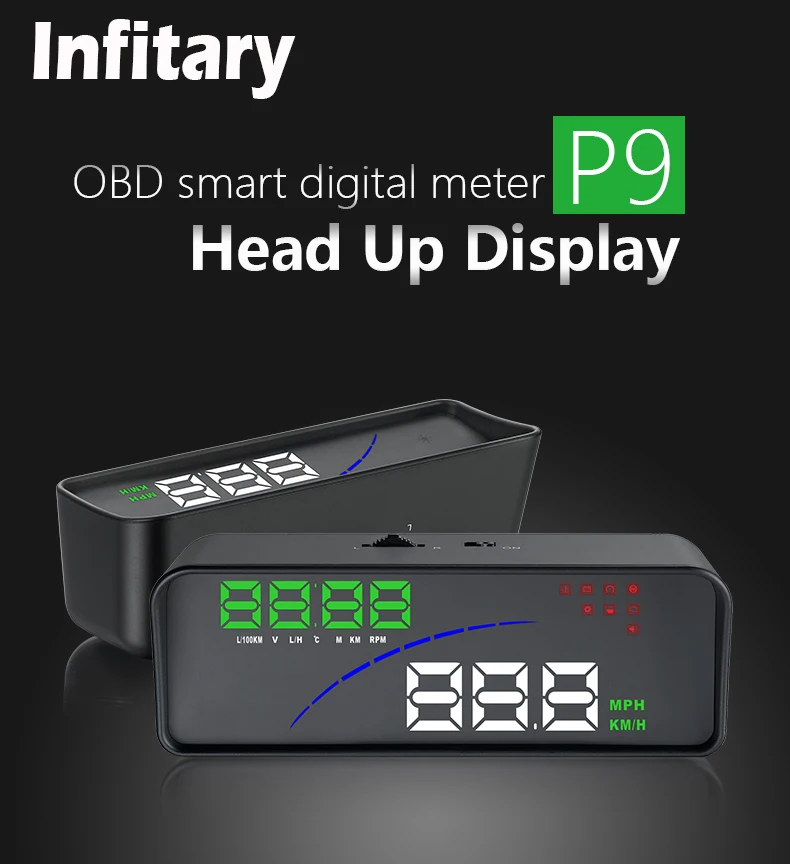 

Infitary 4.9" Car Universal HUD Head Up Display OBD2 II EUOBD A200 Overspeed Warning System Speed Windshield Projector