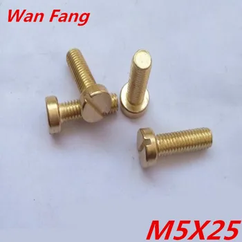 

100pcs m5x25 cap head brass slotted screw
