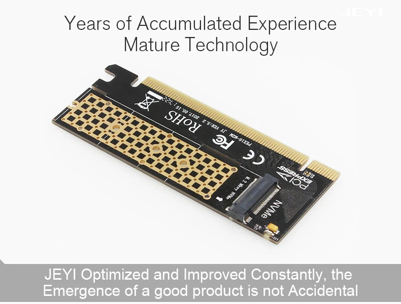 JEYI Cool Swift NVME M.2 PCI-E X16 2280 Плата расширения Золотой бар алюминиевый лист теплопроводность кремния вафельное охлаждение