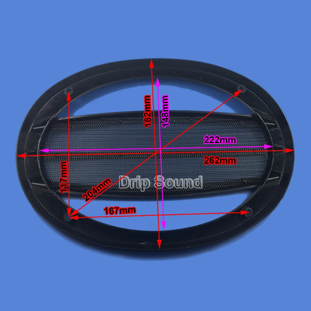 Для " x 9" 6x9 дюймов Автомобильный аудио динамик крышка гриль защита декоративный круг металлическая сетка решетка# черный