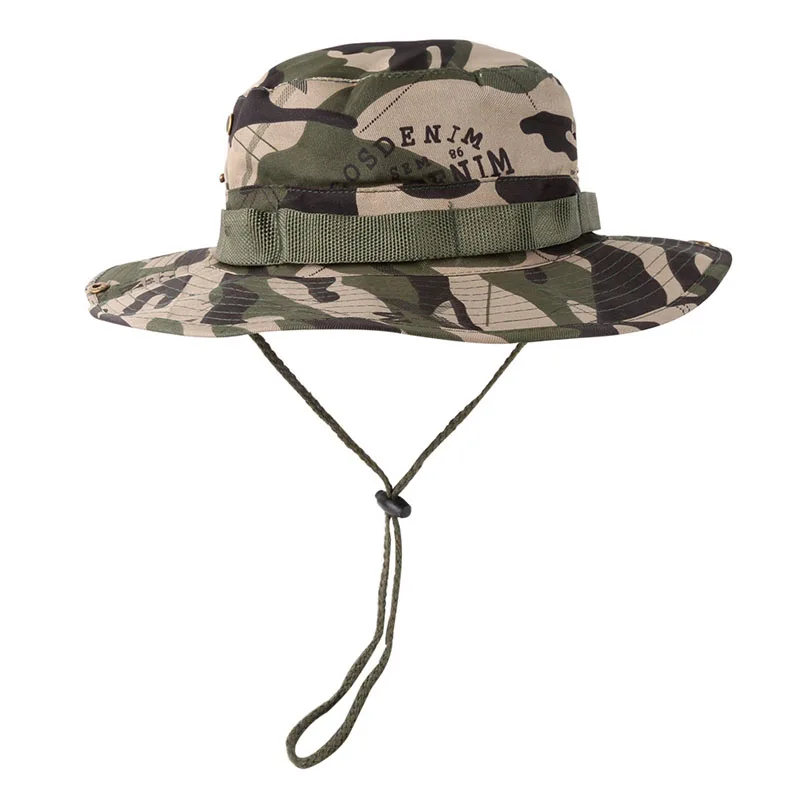 camouflage4 Армейская Кепка с широкими полями, регулируемая складная Кепка от солнца, хлопковая смесь, рыбак, много цветов, ведро, шапки для мужчин и женщин, Охотничья Кепка - Цвет: camouflage4