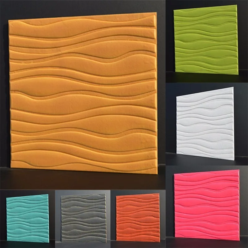 

Big Europe Style 3D Tinting Wall Stickers Simple Pure Colored Sound Insulation Wood-like PVC Wallpaper Waterproof Home Decal
