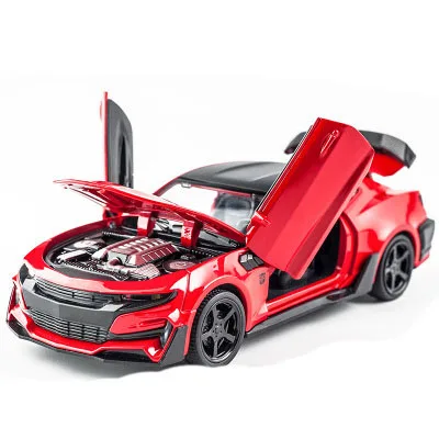 KIDAMI 1:32 Сплав MINIAUTO Camaro G65 SUV оттягивающийся литой автомобиль модель серии со звуком светильник подарок на день рождения игрушки для детей - Цвет: Camaro-Red