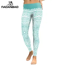 Nadanbao Новые поступления Для женщин Леггинсы ацтеков круглый эффектом деграде(переход от темного к цветок цифровой печати Фитнес Легинсы зеленый размера плюс тренировочные брюки