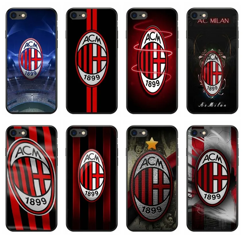

soft Silicone TPU phone case for iPhone 8 7 6 6S Plus X XS MAX XR 10 5S Coque Shell AC Milan FC Associazione Calcio Milan Logo