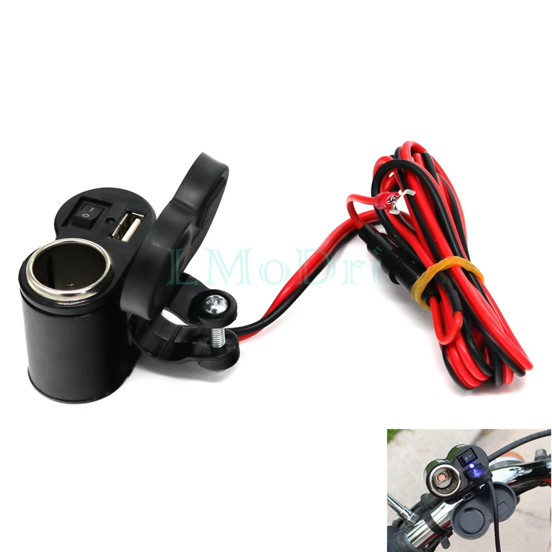 Водонепроницаемый USB адаптер LMoDri на руль мотоцикла 12/24 в|lighter adapter|motorcycle adapterusb port
