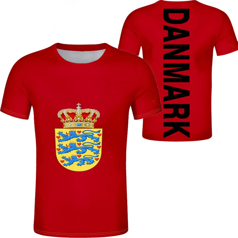 

DENMARK male youth free custom made print photo dnk t shirt nation flag danish kingdom country danmark dk casual boy clothes