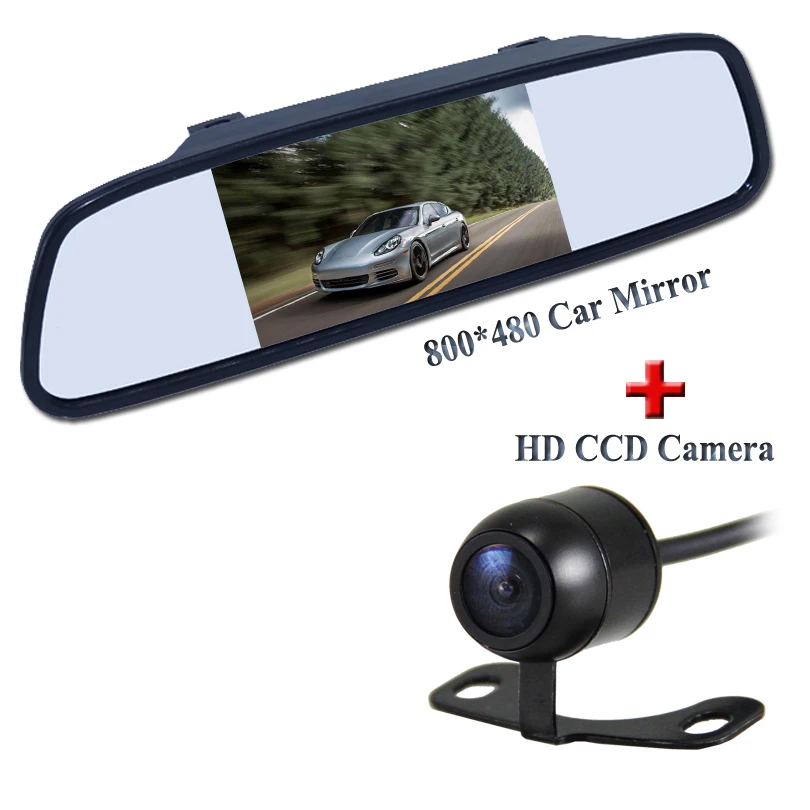 4.3" Rearview Mirror Camera,reversing Camera And Monitor Parking Assist,wirerear View Camera