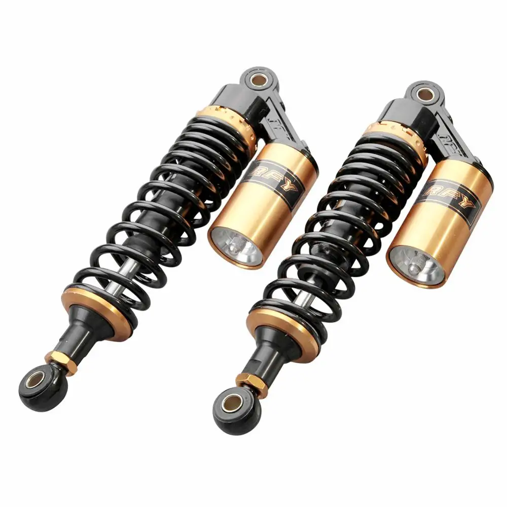 Universal Pair 320mm Motorcycle Air Shock Absorbers For Honda Suzuki Yamaha Kawasaki ATV Go Kart Quad Dirt Sport Bike Gold&Black - Цвет: 45MU006