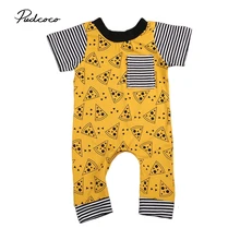 Helen115 Милая Одежда для новорожденных девочек и мальчиков хлопковый боди с короткими рукавами для детей от 0 до 24 месяцев