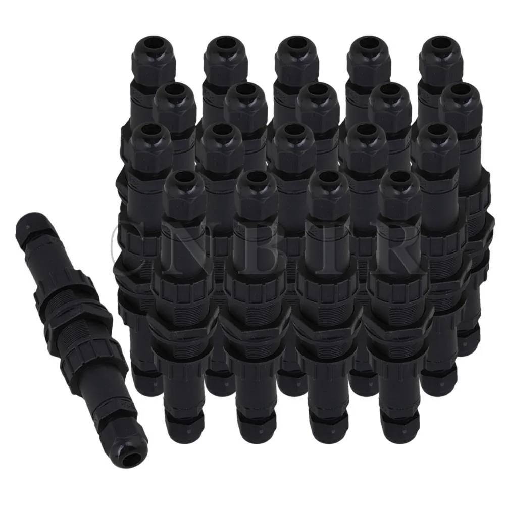 

Black RJ45 M20 IP67 Protection Double-Ended Waterproof Connector M2 Set of 20