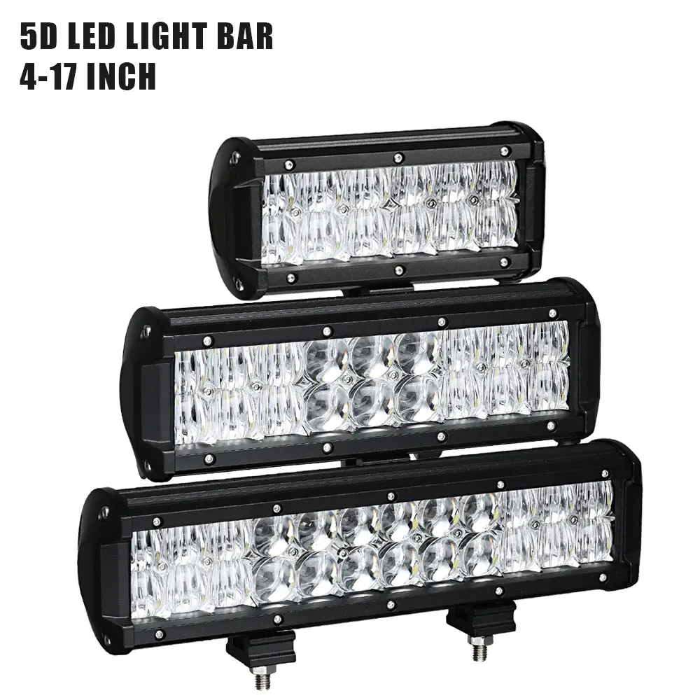 

5D LED Bar 4 - 17 inch LED Light Bar LED Work Light for Offroad Truck Spot Flood Combo 4x4 4WD ATV SUV 12V 24V