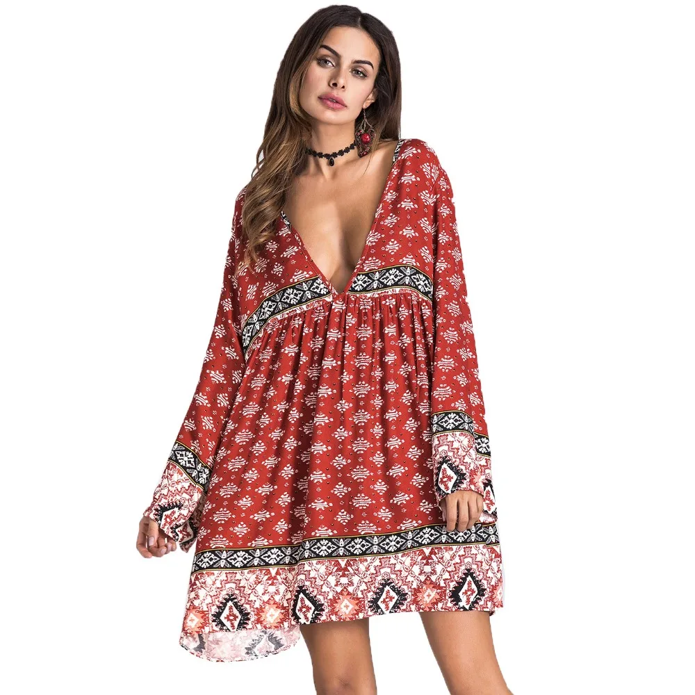 bohemian dress long sleeve