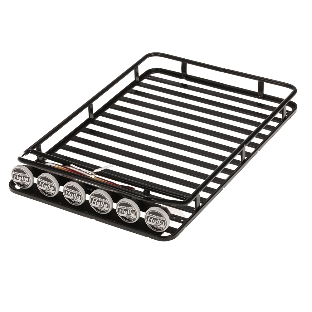 AX-519 Metal Roof Rack Luggage with 6 LED Light Lamp Kit  for Axial SCX10 RC4WD D90 RC Car 110 RC Rock Crawler Cars Parts (9)