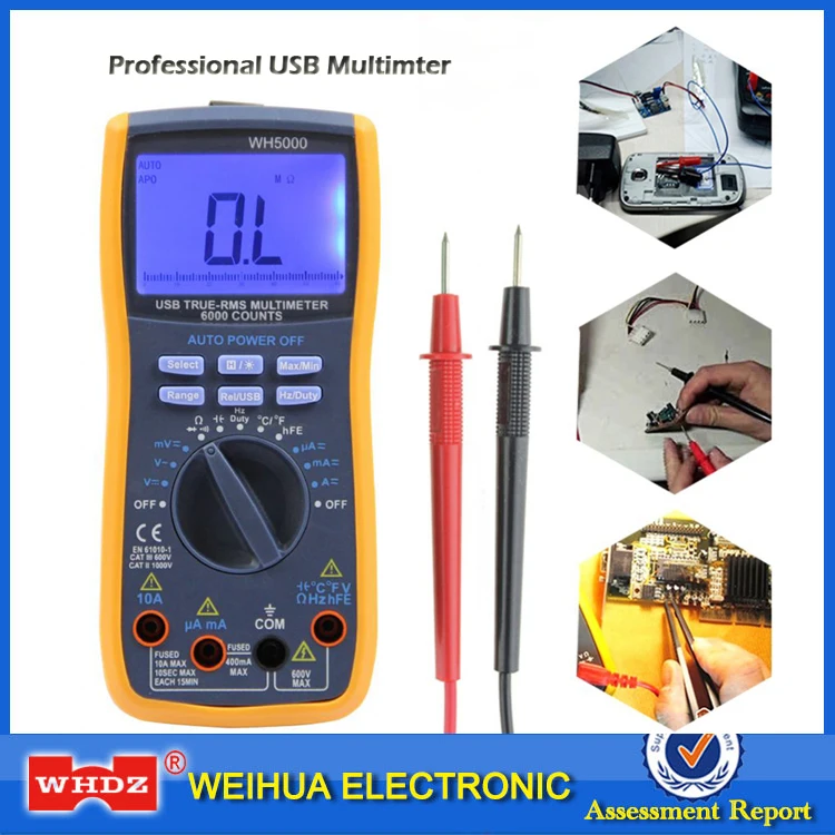 WHDZ WH5000 Digital Multimeter 5999 Counts with USB Interface Auto