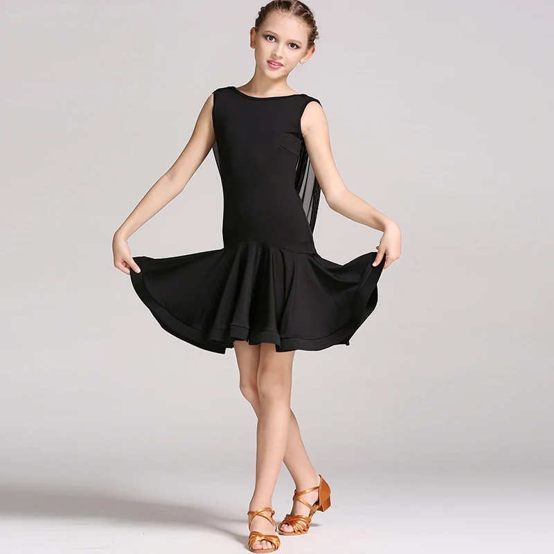 Латинское танцевальное платье для девочек Одежда для латинских танцев Детская профессиональная одежда для самбы/Танго/сальсы/румбы