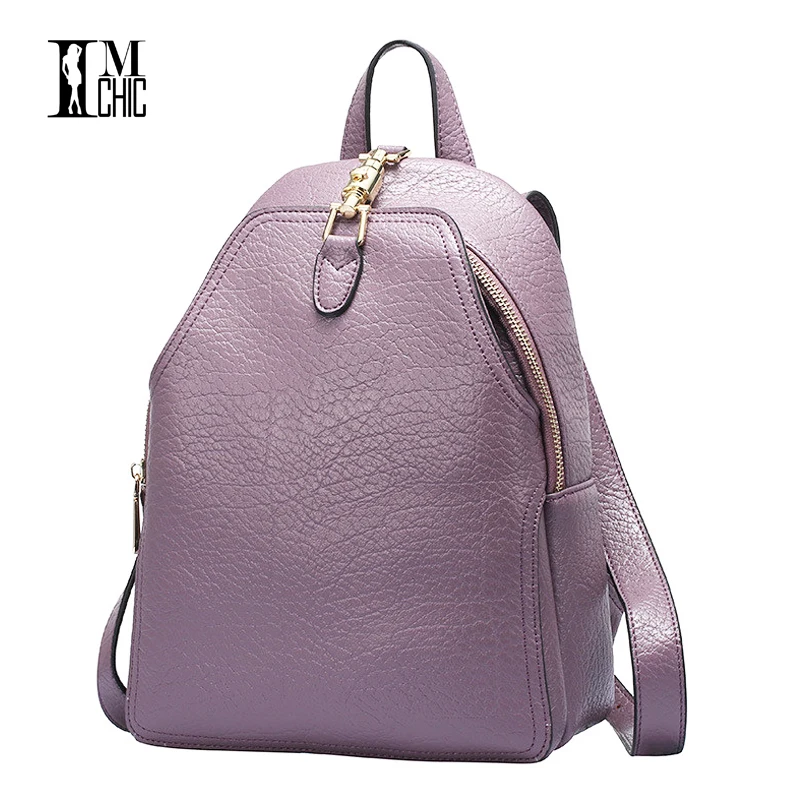 

New Shape Genuine Leather Women Backpacks Vintage Bullet Lock Women's Backpack Preppy Style School Female Mochila Girl Rucksack