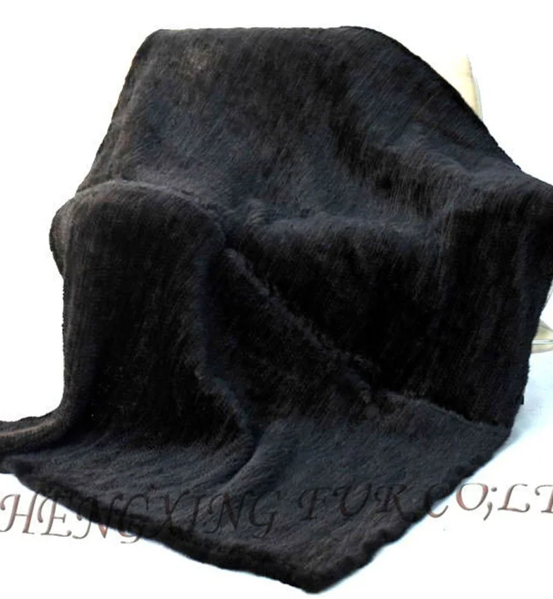 EMS,, CX-D-21, 122X183 см, декор кровати, заказное вязаное одеяло из меха норки - Цвет: Черный