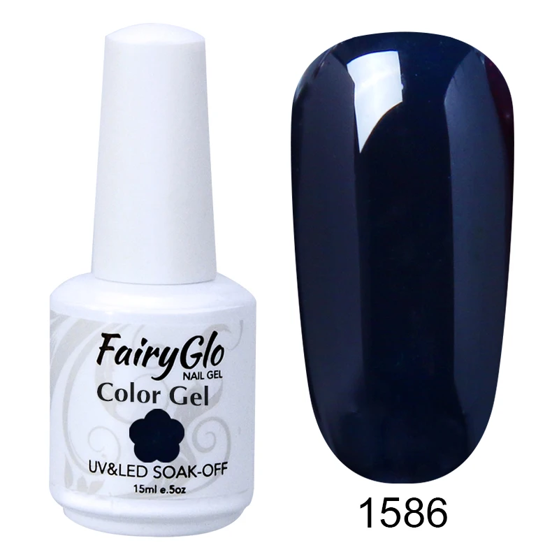 FairyGlo 15 мл Гель-лак для ногтей УФ-светодиодный гель-лампа для ногтей замачиваемый полуперманентный лак для ногтей гибридная краска геллак чернила - Цвет: G1586