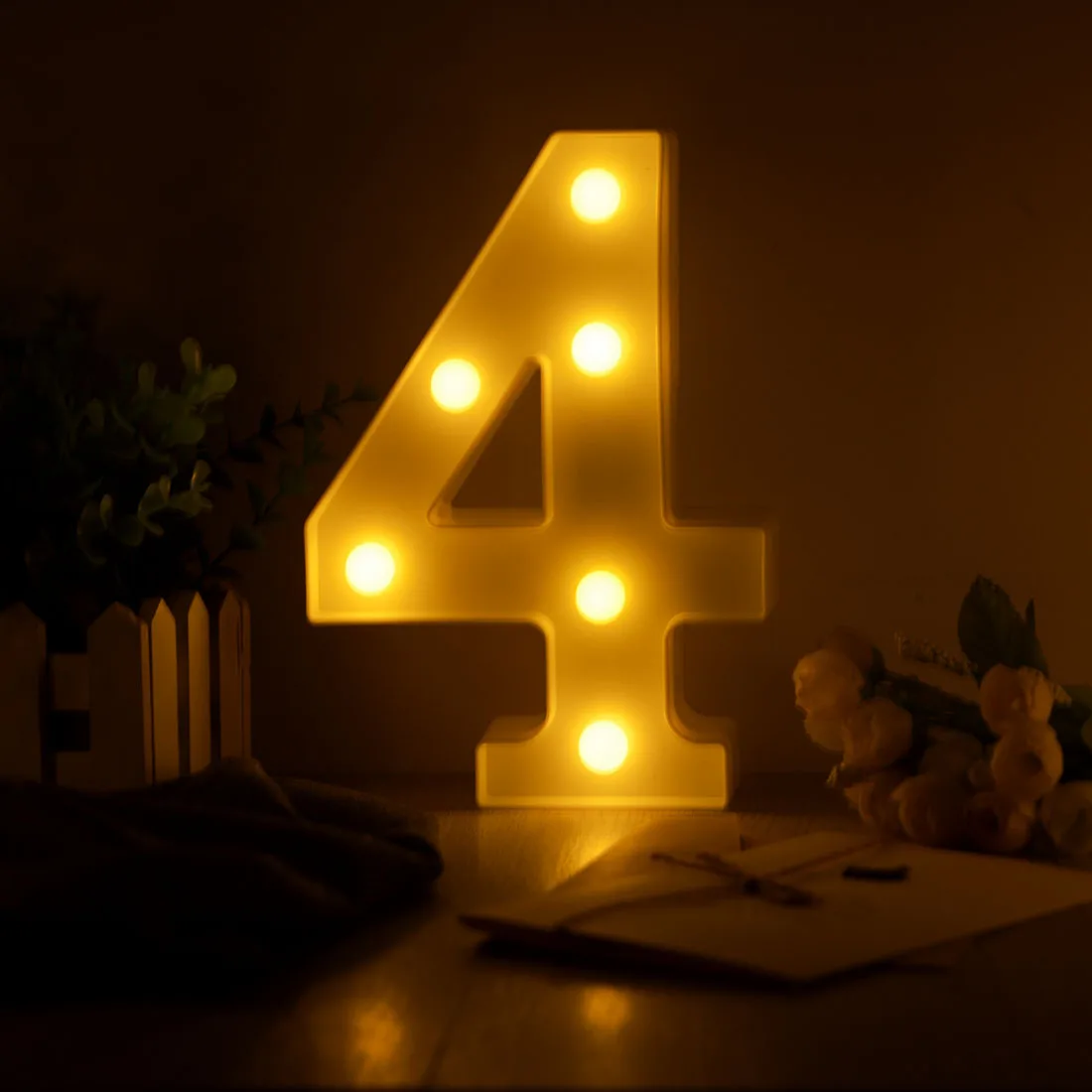 Светящийся светодиодный ночник с буквенным принтом 26 Английский алфавит 0-9 номер лампа для аккумулятора Романтическая Свадебная вечеринка День Рождения вечерние рождественские украшения - Цвет: 4