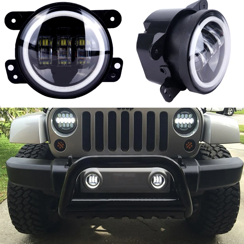 Для Jeep Wrangler JK Led Противотуманные фары лампы объектив 4 дюймов круглые