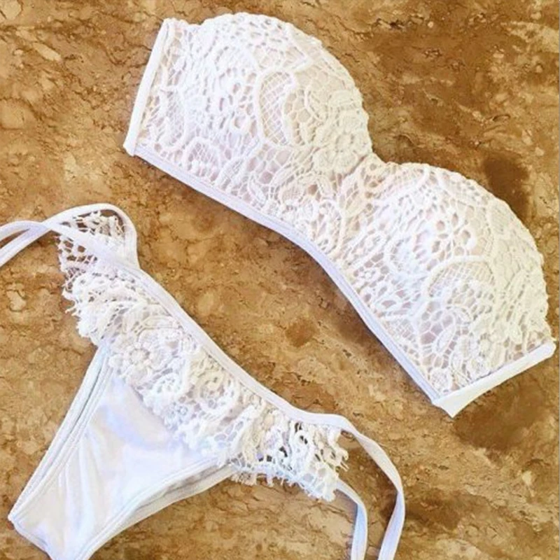 

YICN 2018 Brazilian Lace Bikini Set String Reversible Bathing Suit Halter High Neck Bikinis Women Swimwear Swimsuit Biquinis