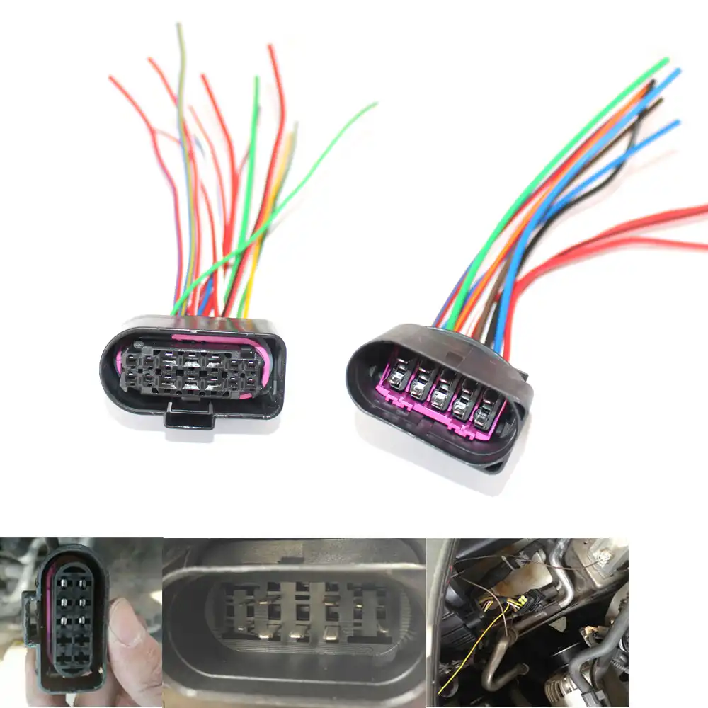 HID Xenon Headlight 10 to 14 Pin Connector Adapter Fit for AUDI A8 VW Golf 6 MK6|Cables, Adapters & Sockets| - AliExpress | Audi Q7 Headlight Wiring Harness | | AliExpress