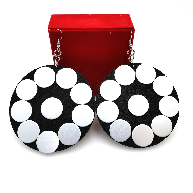 

YD&YDBZ 2019 New Handmade Round Earrings Women's Big Drop Earrings Harajuku Punk Style Fashion Designer Stud Ear Jewelry Earring