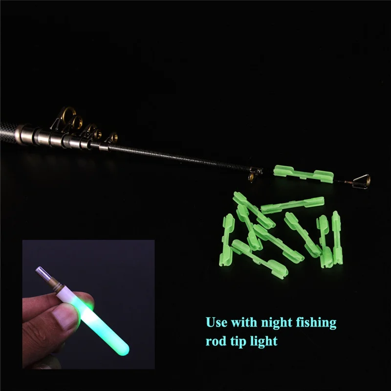 

10pcs/set Night Fishing Rod Tip light holder fake lure Clip used on fishing rod for chemical light stick fishing tackle