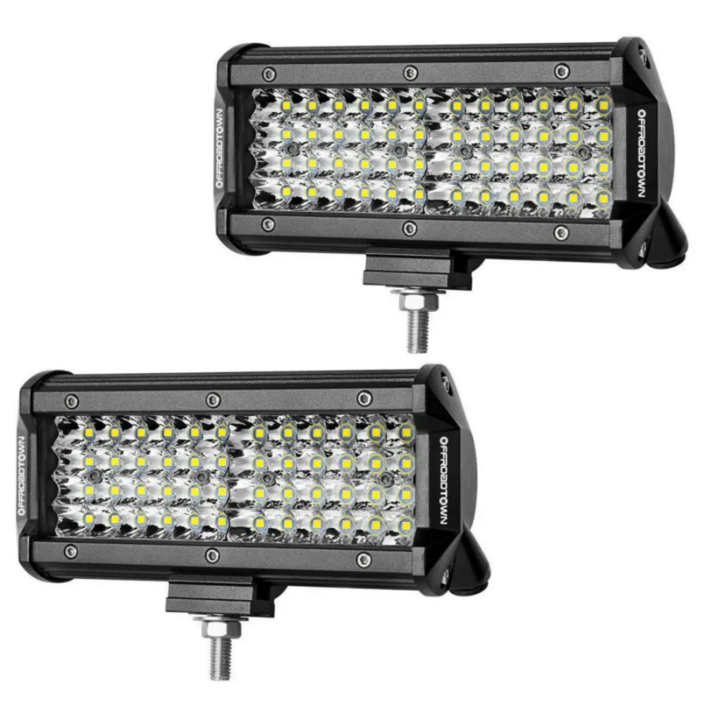 

2Pcs 7" 144W High power Waterproof LED Work Light 12V 24V LED Light Bar for Driving Offroad Boat Car Tractor Truck 4x4 SUV