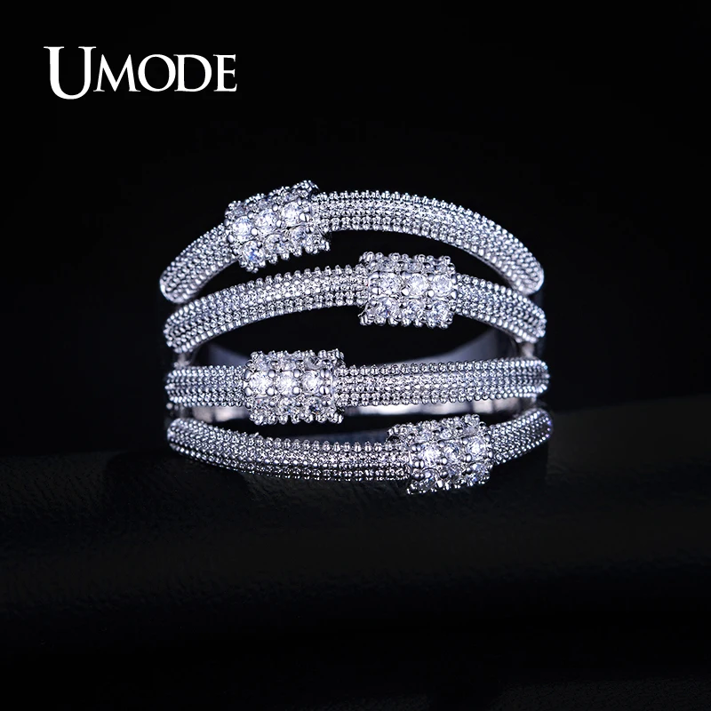 font b UMODE b font Series Artistic 4 Metal Lassos Luxury font b Rings b