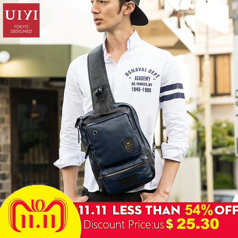 

UIYI Brand PVC cross body Bags Men Casual Messenger Bag Small Brand Designer Male Shoulder Bag Single strap Men Travel New 2018