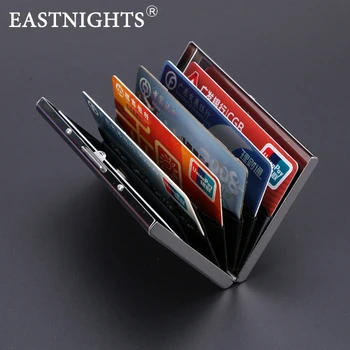 EASTNIGHTS 2017 new arrival High-Grade stainless steel men credit card holder women metal bank card case card box TW2703