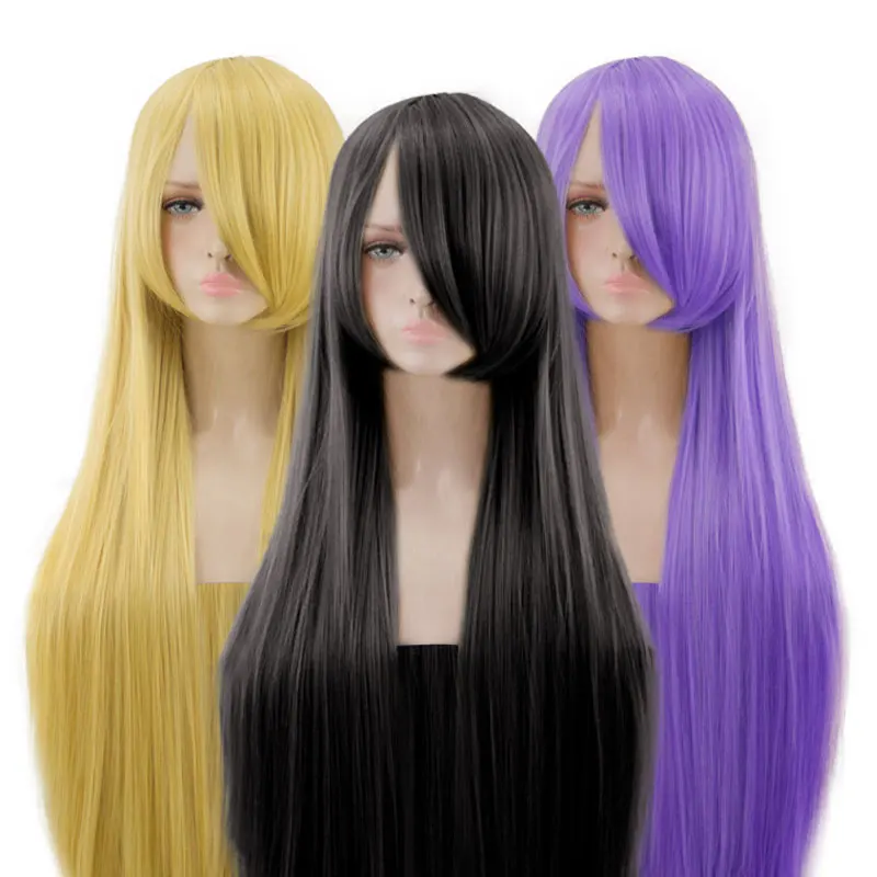 HSIU 100Cm Long Staight Cosplay Wig Heat Resistant Synthetic Hair Anime Party wigs 26 color Colourful 3 HSIU 100Cm Long Staight Cosplay Wig Heat Resistant Synthetic Hair Anime Party wigs 26 color Colourful 3