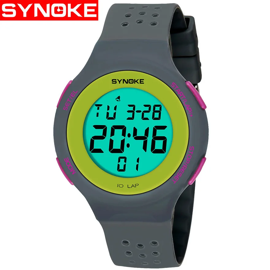 

SYNOKE Women Mens Digital Watches Multi-Function Water Resistant Alarm Clock Date Top Brand Luxury Girls Watch Sport Wristwatch