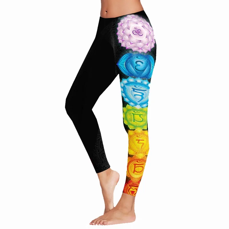 egypt indian style lotus mandala leggings black (2)