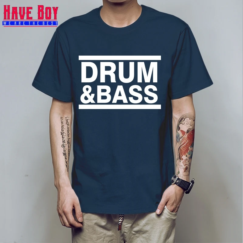 HAVE BOY Music DRUM N BASS DNB RUN DMC Мужская футболка с надписью хип хоп футболки мужские
