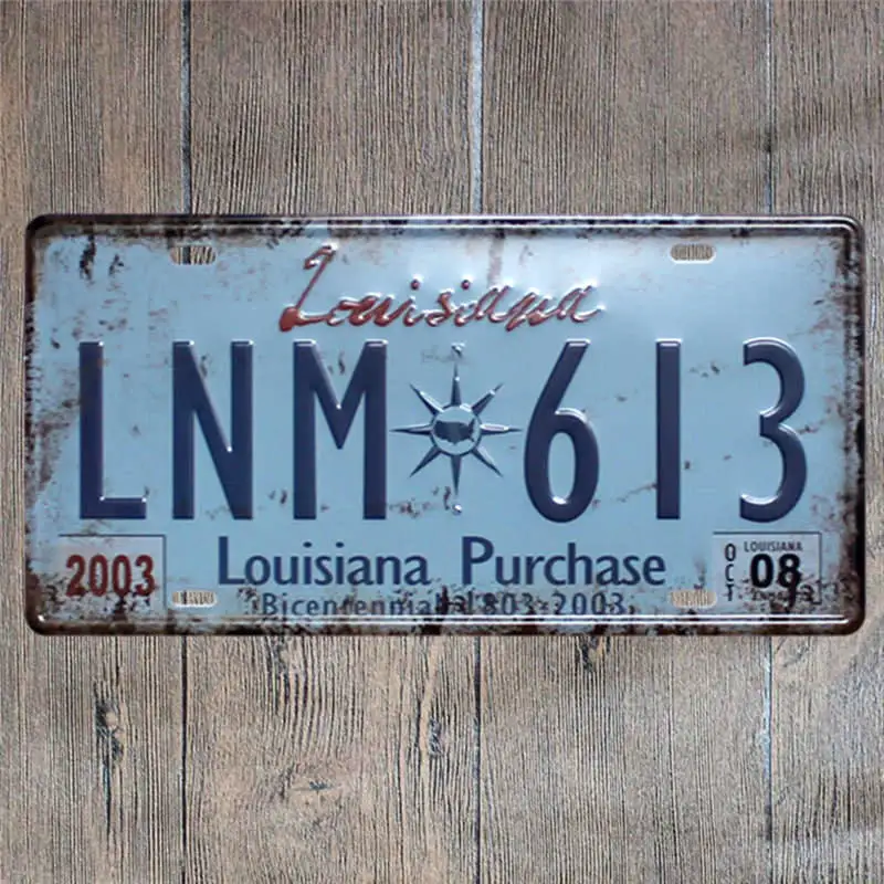 American License Plate USA Decorative Signs Plaque Vintage Metal Coffee Bar Decoration Home Decor 15x30 cm - Color: 9576