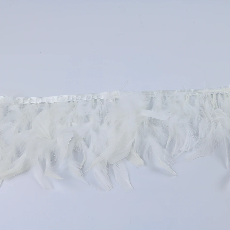 1 white chandelle turkey feather trims 6