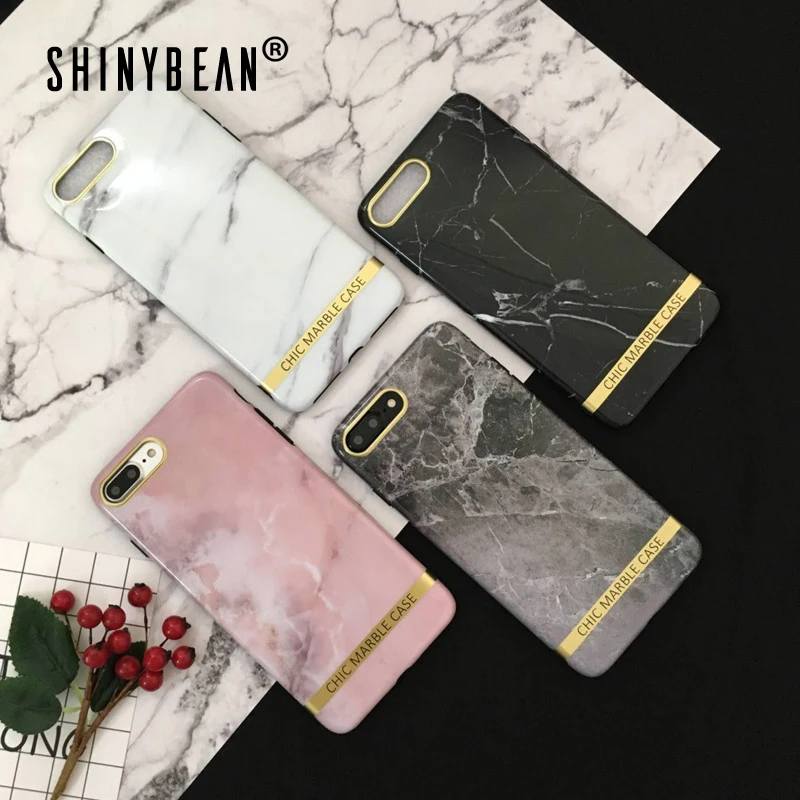 

ShinyBean Chic Marble Silicone Phone Case For iPhone 7 8 Soft TPU Cover For iphone 6 6S 7 8 Plus Fashion Glossy Cases Fundas
