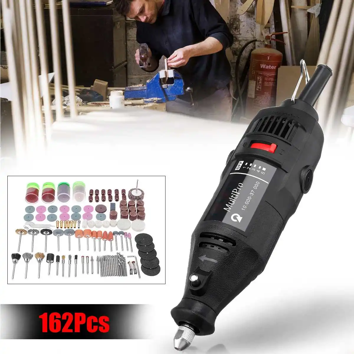 

162 in 1 180W Professional Mini Electric Die Grinder Rotary Tool Set Accessory Polisher Engraver DIY Power Tools