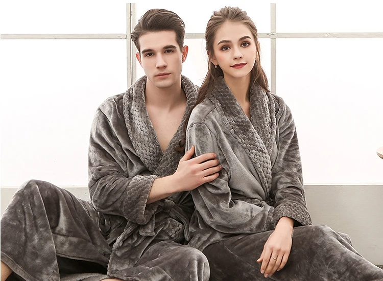 Bathrobe Women Cotton Winte Robe Women's Bathrobe Plus Size Bath Robe Winter Long Bathrobe Dressing Gowns For WomenMen 27