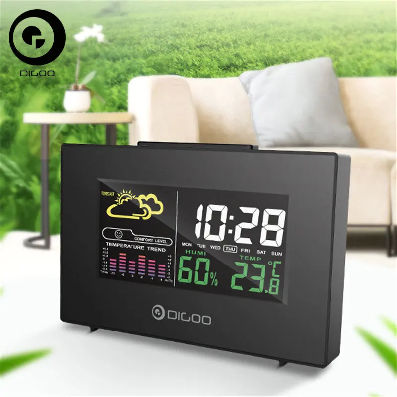 

Digoo Hygrometer Thermometer DG-C3 Wireless Color Backlit USB Weather Forecast Station Alarm Clock