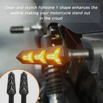 

12LED Universal Motorcycle Turn Signal Flowing Water Flashing Light LED Red Tail Brake Lamp Yellow DRL Indicators Blinkers Flick
