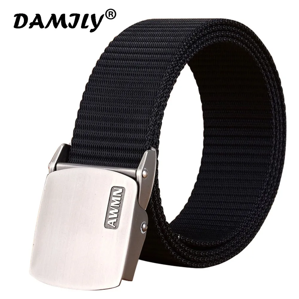 Men Casual Canvas Pure Nylon Belts Military Pants Outdoors Climb