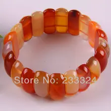 Envío gratis 10 X 25 X 8 MM Carnelian perlas pulsera del estiramiento 8 ” 1 unids H1226