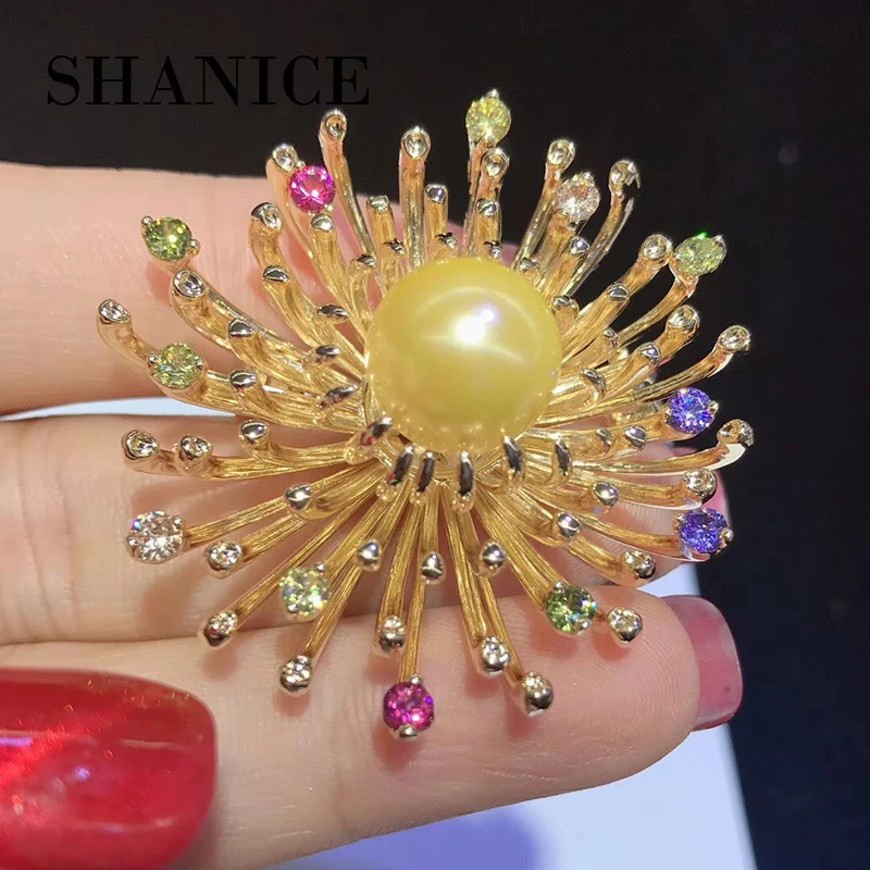 

SHANICE Sparking women brooch bouquet big brooches hijab pins and crystal pearl brooches wedding gift woman gold color jewelry